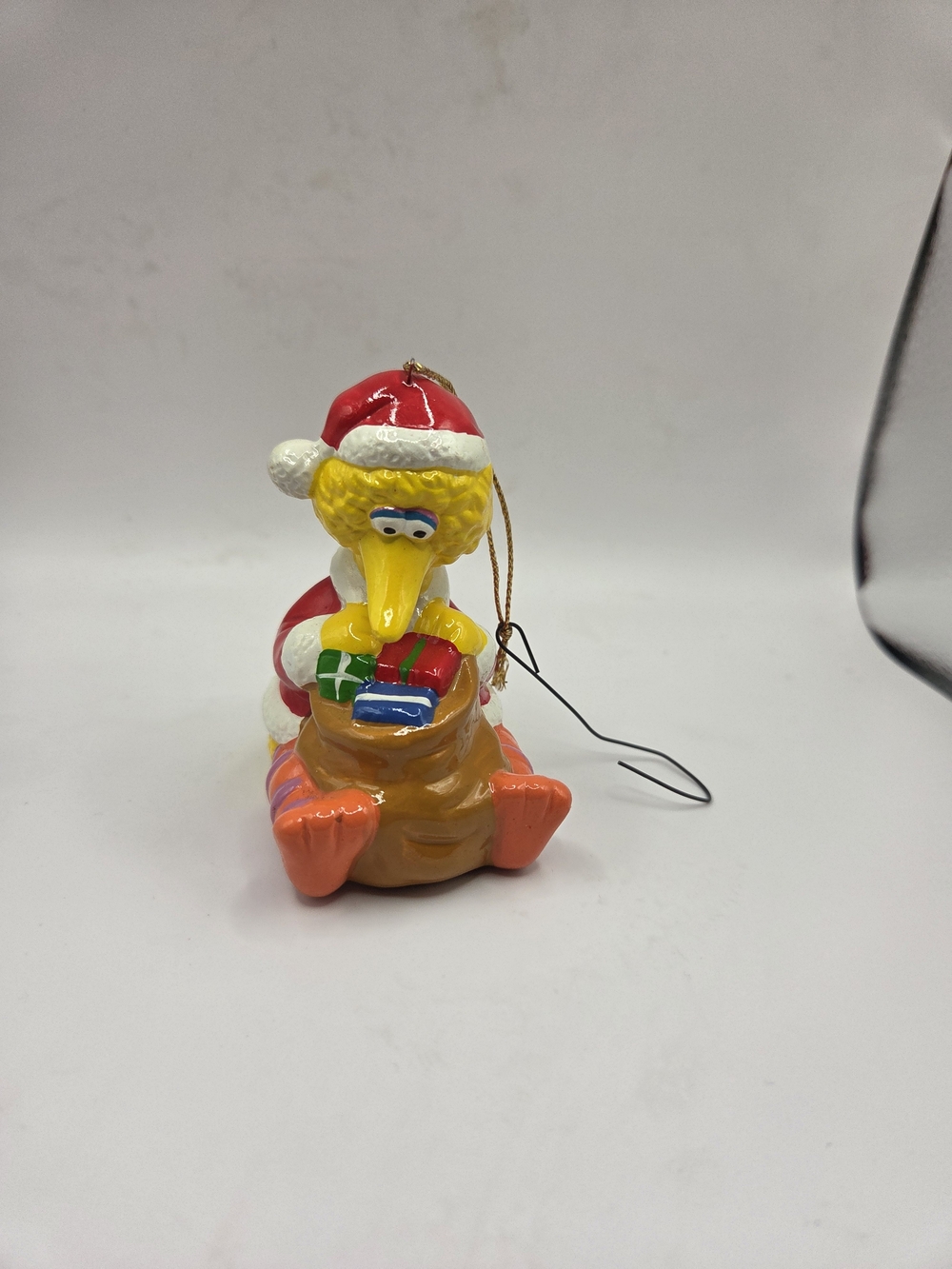 Vintage 1980s Big Bird Christmas Ornament Sesame Street Ceramic Muppets Inc. 3"